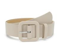 DEKKRYNFV Cinturón de cintura con hebillas cuadradas, correa de piel sintética de color caramelo para mujer, jeans, faldas, pantalones, hebillas cuadradas, beige, Talla única
