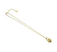 DEKKRYNFV Collar de corazón de metal de estilo francés, collar de corazón de moda con cadena dorada, cadena única para el cuello para un buen aspecto, collar de moda unisex