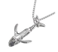 DEKKRYNFV Collar de tiburón para hombre, cadena de 60 cm, collar hiphop con delfín y cola de tortuga, portátil, para trajes de playa elegantes, joyería de animales, talla única, como se describe, como