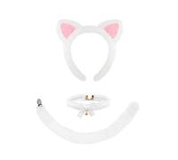 DEKKRYNFV Conjunto de disfraz de gato, gargantilla con orejas y cola, falda tutú, accesorios para niños y niñas, Halloween, cosplay, accesorios para gatos
