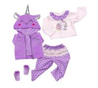 DEKKRYNFV Conjunto de ropa para muñecas de 18 pulgadas de tela suave, traje renacido con patrón de dibujos animados para niños juegos de rol para hacer ropa de muñecas para muñecas conjunto muñecas
