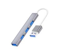 DEKKRYNFV Divisor USB de aluminio 4 en 1, divisor USB C a 3 USB 2.0 + 1 adaptador USB 3.0, estación de acoplamiento extensor para teclados de PC