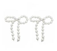 DEKKRYNFV Elegante colgante de oreja con lazo, hermoso pendiente de lazo, delicadas perlas de imitación, accesorios para las orejas