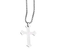 DEKKRYNFV Elegante collar de cruces religiosas con escritura española en materiales de aleación para declaraciones de moda únicas, joyería religiosa de fe