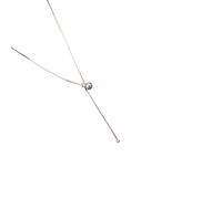 DEKKRYNFV Elegante collar de perlas largas de plata de ley sofisticada para mujer, adecuado para varios eventos, uso diario, cadena de vestir para mujer