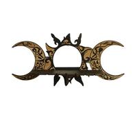 DEKKRYNFV Estante de cristal con diseño de sol y luna, estantes de madera vintage para colgar en la pared, soporte de cristal para decoración de pared