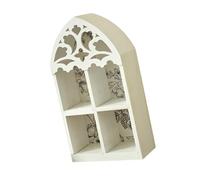 DEKKRYNFV Estante de pared de madera con acento de cristal, diseño intrincado de hojas para decoración victoriana del hogar para amigos