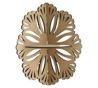 DEKKRYNFV Estante esquinero de pared de madera con corte floral artístico, estante de exhibición de cristal, decoración del hogar para cocina, baño, sala de estar, oficina