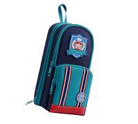 DEKKRYNFV Estuche multifuncional resistente al agua, gran capacidad, organizador para estudiantes, suministros escolares, estuche floral vintage, Blue