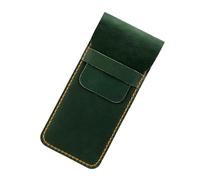 DEKKRYNFV Estuche retro para pluma estilográfica, funda protectora de piel, multifuncional, para hombres y mujeres, suministros de oficina, organizador de cuero, Green