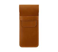 DEKKRYNFV Estuche retro para pluma estilográfica, funda protectora de piel, multifuncional, para hombres y mujeres, suministros de oficina, organizador de cuero, Color marrón