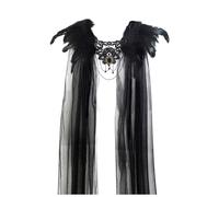 DEKKRYNFV Gotik Feathered Shrug & Lace Collar Cape Shawl - Victorian Halloween Cosplay Costume for Adult Women Accessories Victorian Lace Collar