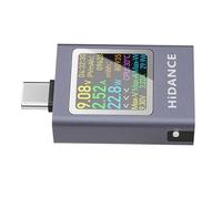 DEKKRYNFV Interfaces tipo C, detector de pantalla grande, multifunción, voltajes, capacidad de corriente, medidor de prueba tipo C, compatible con múltiples protocolos