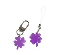 DEKKRYNFV Juego de 2 colgantes multifuncionales para teléfono con diseño de plantas, para teléfono de cuatro hojas, adecuado para tarjeta de llave, decoración de teléfono