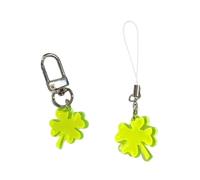 DEKKRYNFV Juego de 2 colgantes multifuncionales para teléfono con diseño de plantas, para teléfono de cuatro hojas, adecuado para tarjeta de llave, decoración de teléfono