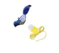 DEKKRYNFV Juguete realista de gorrión que canta interactivamente, juguete de pájaros para ejercicios de felinos y entretenimiento mental de gatos