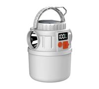 DEKKRYNFV Lámpara LED de campamento de múltiples funciones equipada con dispositivo solar, 7 grados de brillo e iluminación de crisis, lámpara LED portátil de camping con pantalla digital