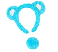 DEKKRYNFV Little Bear Ears and Tail Set with Little Headband Animal Cosplay Costume Accessories for Halloween Bear Headband with Kit