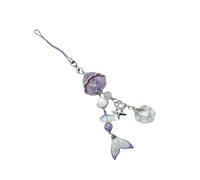 DEKKRYNFV Llavero portátil con texto en inglés "Sweet Mermaids Love", cordón para teléfono, dije de bolso de moda para uso diario, trajes elegantes
