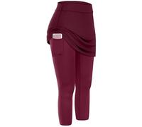 DEKKRYNFV Mallas elásticas de pilates para mujer, pantalones de entrenamiento de cintura alta que absorben la humedad con bolsillos ocultos y tela elástica transpirable que absorbe la humedad