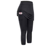 DEKKRYNFV Mallas elásticas de pilates para mujer, pantalones de entrenamiento de cintura alta que absorben la humedad con bolsillos ocultos y tela elástica transpirable que absorbe la humedad