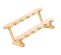 DEKKRYNFV Moderno estante de madera natural de 2 capas para exhibir joyas de juguetes coleccionables, accesorios de cosméticos de madera, elevadores de exhibición de figuras