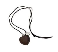 DEKKRYNFV Moderno y hermoso collar con colgante de corazón, collar de cuerda larga, collar ajustable para los amantes de la moda, cuero elegante, talla única, como se describe, como se describe