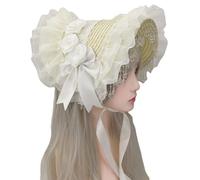 DEKKRYNFV Sombrero victoriano punk de viudas con ribete de encaje adornado, gótico, para fiestas temáticas y fotografía, cómodo gorro gótico