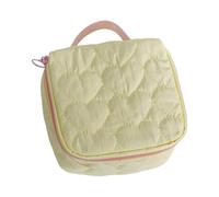 DEKKRYNFV Stylish Heart Print Cosmetic Organiser Large Capacity Toiletry Holder Spacious Zippered Women Makeup Bag with Handle Practical Skincare Bag