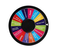 DEKKRYNFV Transparents - Rueda giratoria de acrílico para fiestas con mesa multilingüe, rueda de premios para beber interactivamente, desafíos personalizables, juego giratorio de alcohol