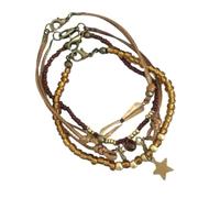 DEKKRYNFV Trendy Beaded Bracelet Geometric Braided Jewelry Trendy Festival Stackable Wrist Jewelry for Fashion Lover Vintage Braided Bead