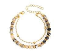DEKKRYNFV Versátil cadena de mano con cuentas de piedra natural con colores relajantes para prácticas de atención plena, uso diario, pulsera ajustable