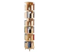 Dekltus Librería giratoria y estantería de 6 pisos - 360 ° Display Bookshelf | Estantería giratoria | Incluye mantel | Estantería de pie de madera | para libros y objetos de colección