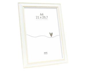 Deknudt Frames marco Básico de fotos, madera, madera, blanco y beige, 21 x 29,7 cm