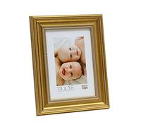 Deknudt Frames Marco de Fotos de Color Dorado con Malla de Cuentas, Resina, 30 x 45 cm
