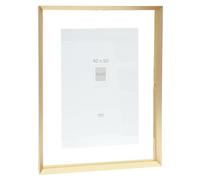 Deknudt Frames S028A1 - Marco de fotos para colgar (aluminio y borde dorado, hasta 40 x 50 cm), color dorado