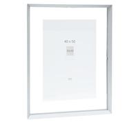 Deknudt Frames S028D1 - Marco de fotos para colgar (aluminio y borde plateado, hasta 40 x 50 cm), diseño de cuadros, color plateado