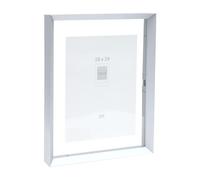 Deknudt Frames S028D1 - Marco de fotos para fotos (aluminio y borde plateado, hasta 18 x 24 cm), diseño de cuadros, color plateado