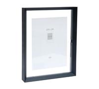 Deknudt Frames S028K2 - Marco de fotos para fotos (aluminio y borde negro, hasta 18 x 24 cm), color negro