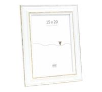 Deknudt Frames S221H3 15x20 marco blanco madera | Color blanco con bisel de color madera oscura para colgar o colocar para fotos, carteles o pósteres