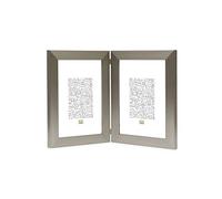Deknudt Frames S41VD1-H2V-15.0X20.0 - Díptico para Fotos (Resina, 24,6 x 19,6 x 1,6 cm), diseño Vertical, Color Plateado
