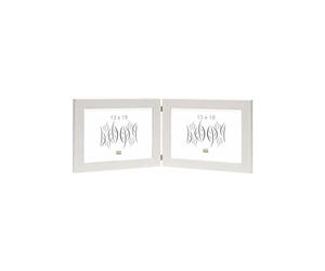 Deknudt Frames S41VF1-H2H -10.0X15.0 - Díptico para Fotos, diseño Horizontal, Color Blanco