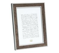 Deknudt Marco de fotos de madera en color marrón oscuro con ribete plateado 13x13 S40JE3