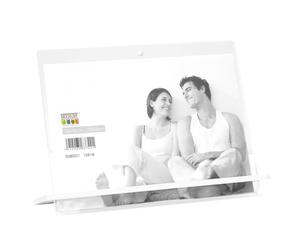 Deknudt Marco de fotos transparente de 5,4 mm de grosor con soporte blanco 13x18 S58SD1