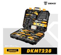 DEKO 228 Uds llave de tubo herramienta de reparación de automóviles paquete combinado juego de herramientas mixtas Kit de herramientas de mano con caja de herramientas de plástico estuche de DKMT228
