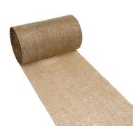DEKO AS Camino de mesa de poliéster con aspecto de lino desgastado e inodoro, color beige, 20 cm x 5 m, 25