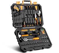 Deko - Caja de herramientas de 128 piezas, maletín para herramientas, con juego completo de llaves, destornilladores y manguitos