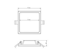 Deko-Light Lámpara de techo empotrable LED Alya blanca 12x12cm 2.700 K EC:EPREL:847098