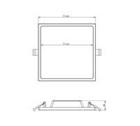 Deko-Light Lámpara de techo empotrable LED Alya blanca 18x18cm 2.700 K EC:EPREL:866188