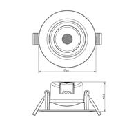 Deko-Light Lámpara de techo empotrable LED SMD-68-230V, 3.000K, Ø8,5cm, negra